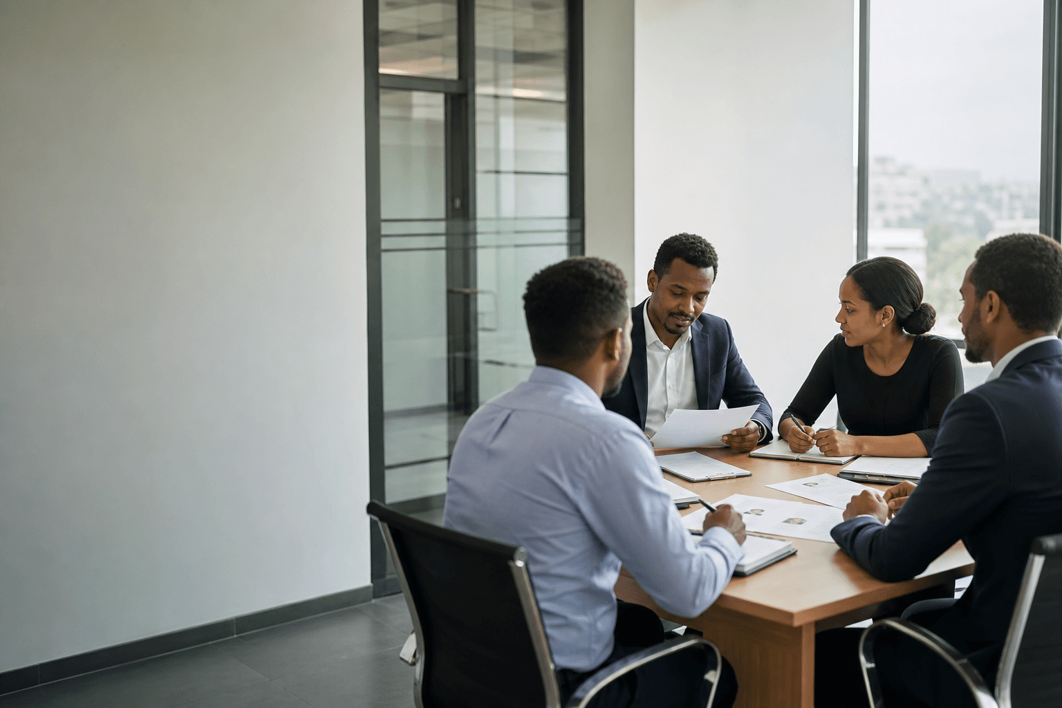 Employer team discussing workforce planning with an HR consultant